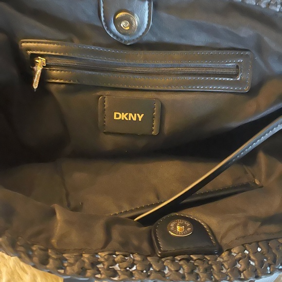 DKNY Black Woven Tote Bag - Picture 2 of 2